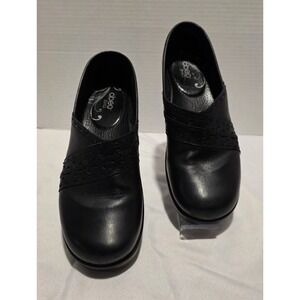 Abeo B.I.O. FEMI AF147 Women's Black Leather Slip Resistant Sole Clogs. Size 7.5